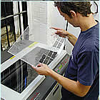 The use of computer controlled laser cutting equipment, seen here enables the object to be scanned and a perfect silhouette produced. Whilst it is cutting, it is also polishing all edges. This method allows Simon Morris Associates object mounting solutions to be less obtrusive and far cheaper than other companies.  